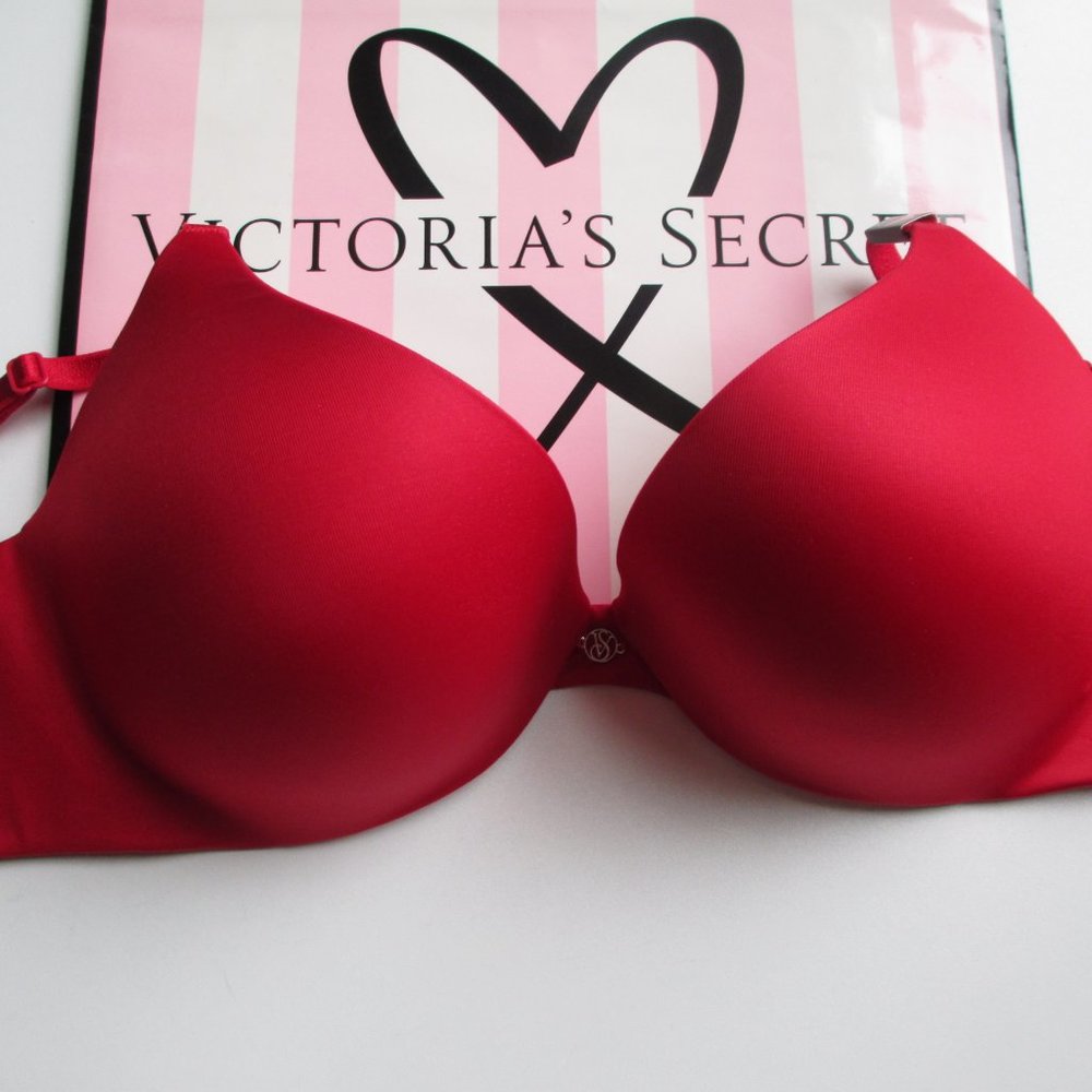 VICTORIA'S SECRET VERY SEXY So Obsessed Red Push-Up Bra 34C NWT VS - Picture 6 of 6